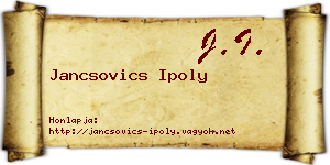 Jancsovics Ipoly névjegykártya