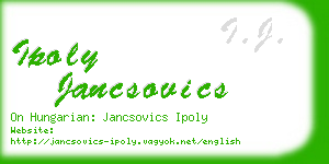 ipoly jancsovics business card